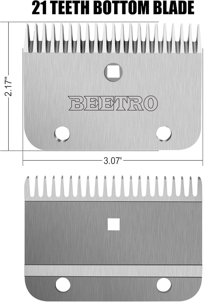BEETRO 19 and 21 Teeth Horse Shears Replacement Blades, Professional Stainless Steel Clipper Blades for Horse Equine Goat Pony Cattle - Image 2